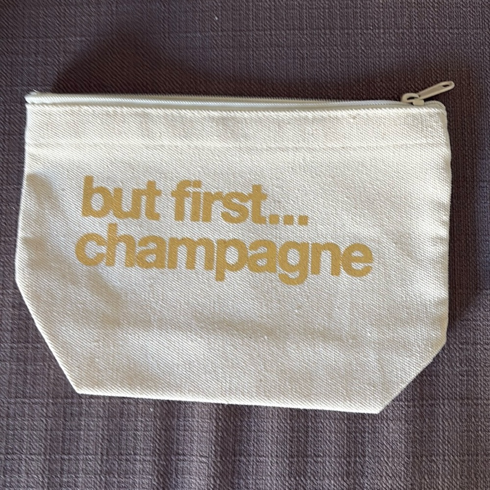 Canvas Zip Pouch - Champagne Print